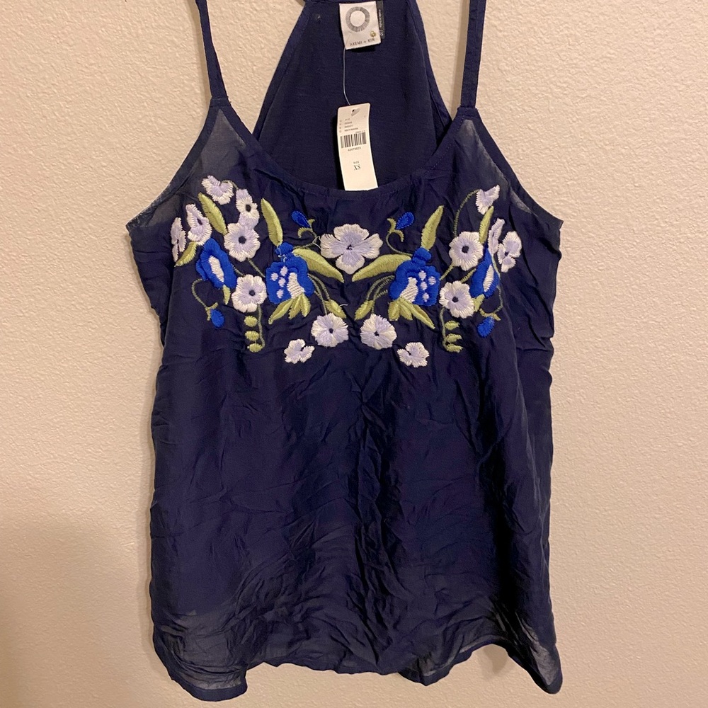 Anthropologie Navy Blue Tank
